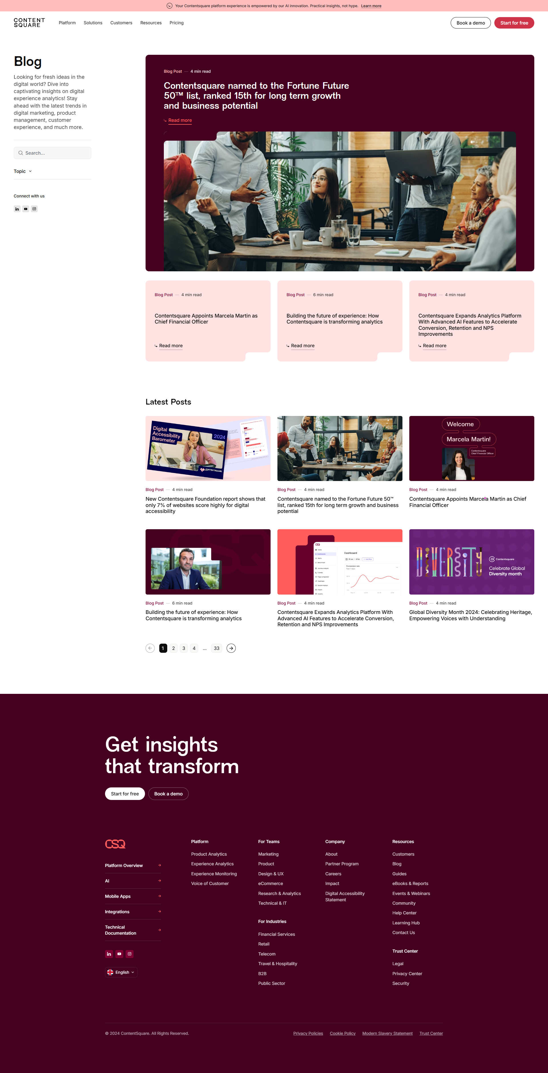 SaaS blog page