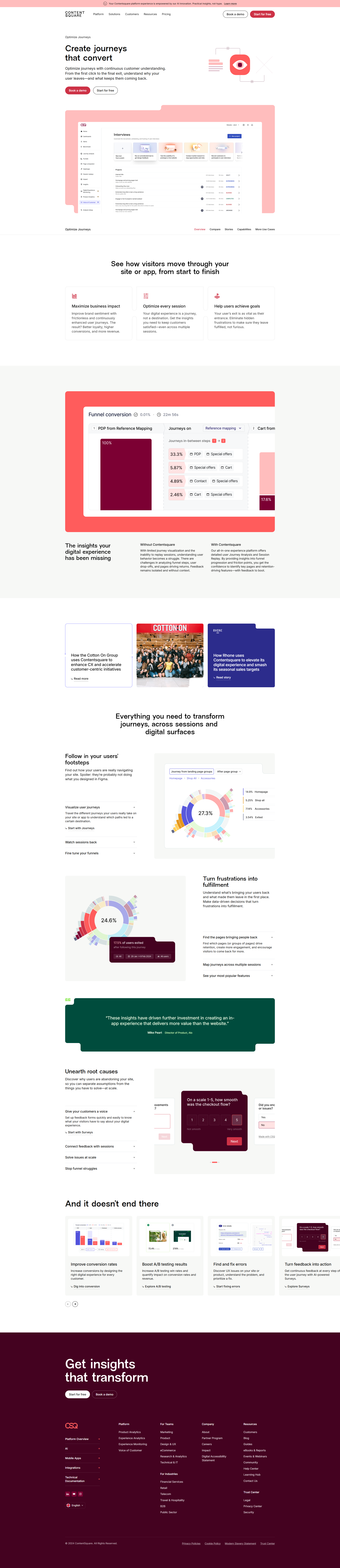 SaaS features page
