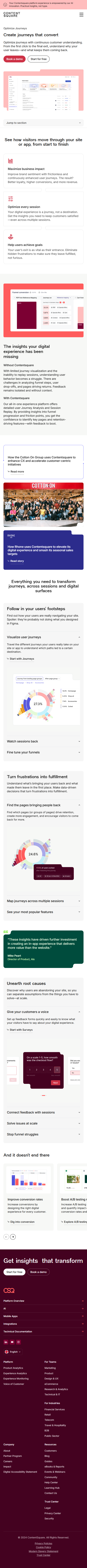 SaaS features page