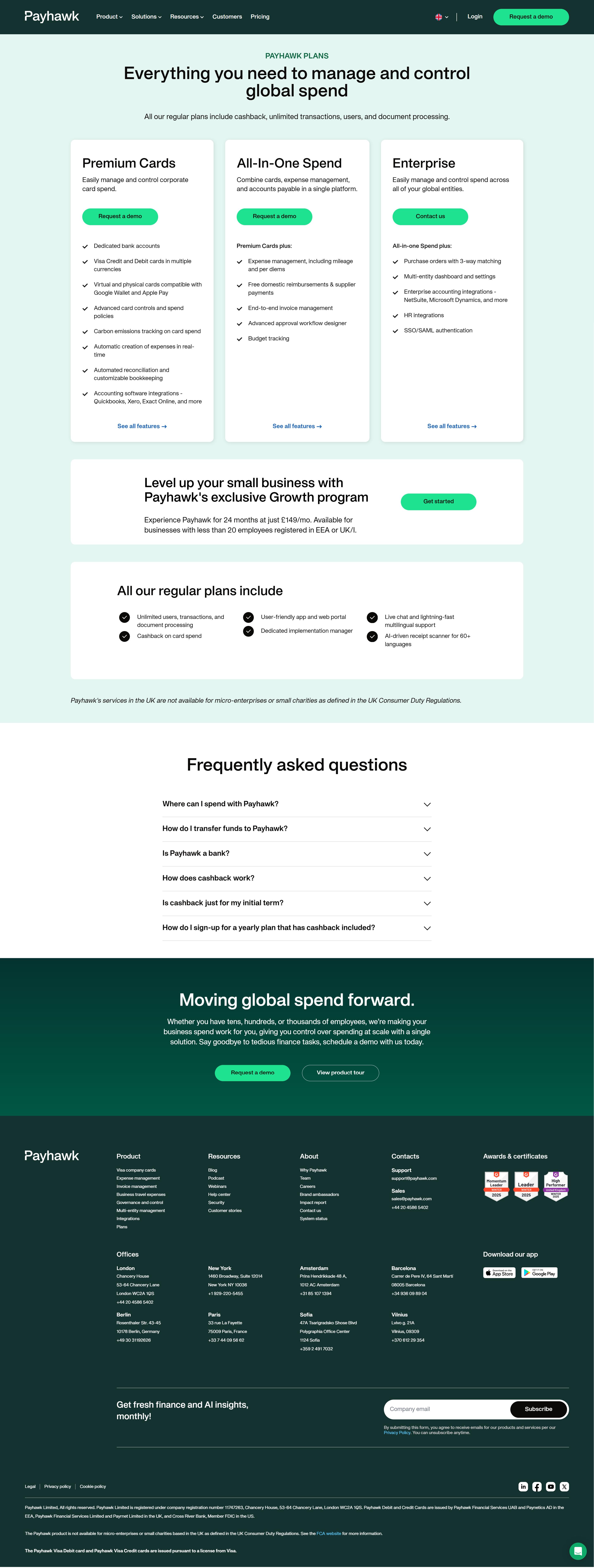 SaaS pricing page